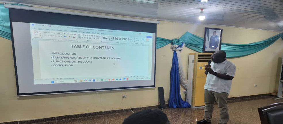 MTHE Officials Induct New Njala University Court Members on 2021 Universities Act